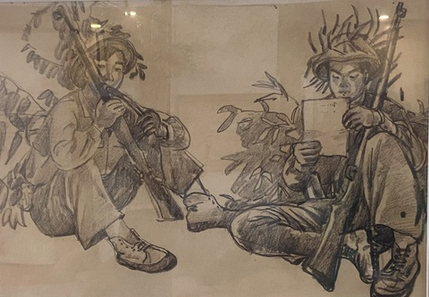 Ký họa bút sắt Trên đường hành quân, 1953 Ký họa bút sắt Trên đường hành quân, 1953