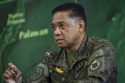 Tư lệnh quân đội Philippines Romeo Brawner - Ảnh: AFP Tư lệnh quân đội Philippines Romeo Brawner - Ảnh: AFP