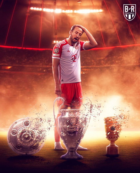 Biếm hài hước trận Real Madrid thắng ngược Bayern Munich- Ảnh 4. Harry Kane đến Bayern Munich để tìm kiếm chức vô địch. Nhưng với anh, “Hùm xám” có mùa bóng trắng tay đầu tiên kể từ năm 2012 - Ảnh: B/R