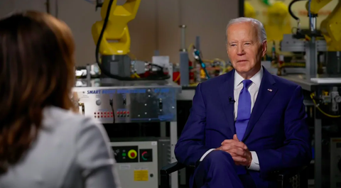 Lần đầu ông Biden công khai cảnh báo ngừng cung cấp vũ khí cho Israel vì Rafah- Ảnh 1. Tổng thống Joe Biden trong cuộc phỏng vấn độc quyền trên Đài CNN ngày 8-5 - Ảnh: CNN