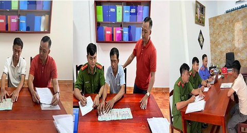 Vụ phân lô, bán nền Phú Quốc: Thêm 3 người quản lý rừng đầu thú- Ảnh 1. Những người quản lý rừng ra Công an TP Phú Quốc đầu thú - Ảnh: Công an cung cấp