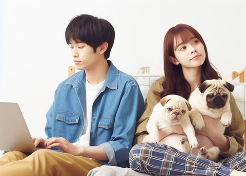 Lười kết hôn, ngại sinh vì áp lực chuyện nuôi, dạy con?- Ảnh 1. Một số bạn trẻ kết hôn nhưng không sinh con, chọn nuôi thú cưng làm niềm vui - Ảnh: AI minh họa theo nội dung bài viết