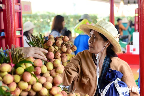 Hoa thơm trái ngọt ngập tràn Lễ hội Trái cây Nam Bộ 2024- Ảnh 6. Du khách được thưởng thức vị ngon các loại trái cây đầu mùa của các vùng miền trên cả nước