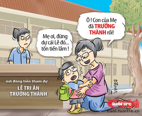 Bà mẹ suýt ngất vì con trai trưởng thành ở tuổi lên 6- Ảnh 1. Bà mẹ suýt ngất vì con trai trưởng thành thật sự - Tranh: Đức Thuận