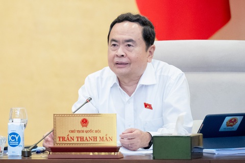 Chủ tịch Quốc hội: Đầu tư dòng đường, dòng điện, dòng nước sẽ tạo ra dòng đời tươi sáng- Ảnh 1. Chủ tịch Quốc hội Trần Thanh Mẫn - Ảnh: GIA HÂN