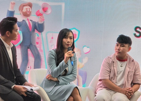 Thạc sĩ Nguyễn Phương Linh, viện trưởng MSD, trò chuyện tại sự kiện - Ảnh: MI LY Thạc sĩ Nguyễn Phương Linh (giữa), viện trưởng MSD, trò chuyện tại sự kiện - Ảnh: MI LY