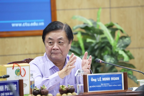 Bộ trưởng Lê Minh Hoan đặt hàng các nhà khoa học Trường đại học Cần Thơ- Ảnh 1. Bộ trưởng Lê Minh Hoan phát biểu tại buổi làm việc chiều 11-6 - Ảnh: CHÍ QUỐC