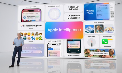 Phó chủ tịch cấp cao Apple Craig Federighi giới thiệu Apple Intelligence trong sự kiện ngày 10-6 - Ảnh: APPLE Phó chủ tịch cấp cao Apple Craig Federighi giới thiệu Apple Intelligence trong sự kiện ngày 10-6 - Ảnh: APPLE