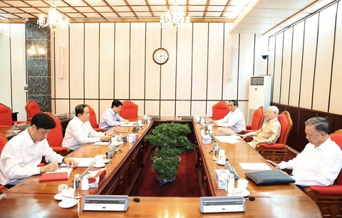 Tổng bí thư Nguyễn Phú Trọng chủ trì họp lãnh đạo chủ chốt- Ảnh 1. Tổng bí thư Nguyễn Phú Trọng chủ trì họp lãnh đạo chủ chốt - Ảnh: TTXVN