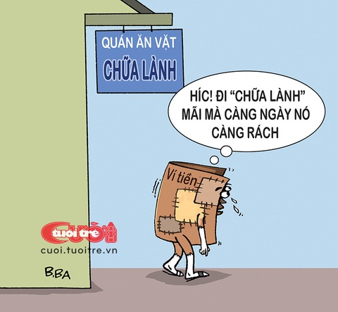 Chữa lành bao tử, tổn thương tâm hồn- Ảnh 1. Chữa lành bao tử, tổn thương tâm hồn - Tranh: B.Ba