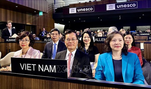 Việt Nam được bầu là phó chủ tịch Đại hội đồng Công ước 2003 về bảo vệ di sản văn hóa phi vật thể- Ảnh 1. Thứ trưởng Bộ Ngoại giao Hà Kim Ngọc, chủ tịch Ủy ban Quốc gia UNESCO Việt Nam, tại kỳ họp lần thứ 10 Đại hội đồng Công ước 2003 về bảo vệ di sản văn hóa phi vật thể - Ảnh: TTXVN