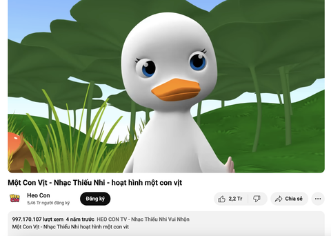 'Một con vịt' sắp thành MV tỉ view đầu tiên của Việt Nam- Ảnh 1. MV Một con vịt có thể đạt tỉ view trong nay mai. (Ảnh chụp màn hình)
