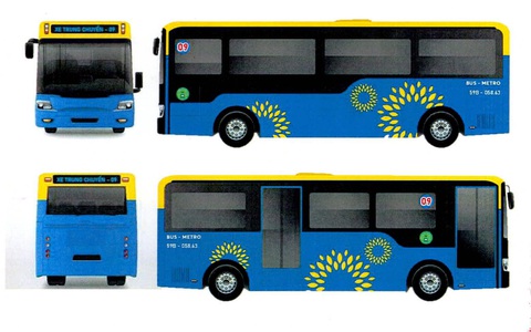 TP.HCM lên 5 phương án nhận diện xe buýt kết nối metro số 1- Ảnh 3. Phương án nhận diện số 2 - Ảnh: Trung tâm Quản lý giao thông công cộng TP.HCM