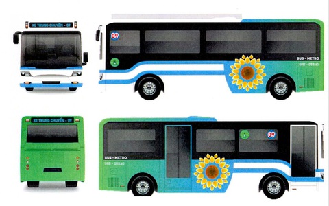 TP.HCM lên 5 phương án nhận diện xe buýt kết nối metro số 1- Ảnh 4. Phương án nhận diện số 3 - Ảnh: Trung tâm Quản lý giao thông công cộng TP.HCM