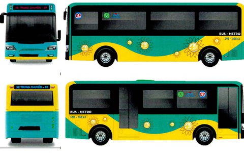 TP.HCM lên 5 phương án nhận diện xe buýt kết nối metro số 1- Ảnh 5. Phương án nhận diện số 4 - Ảnh: Trung tâm Quản lý giao thông công cộng TP.HCM
