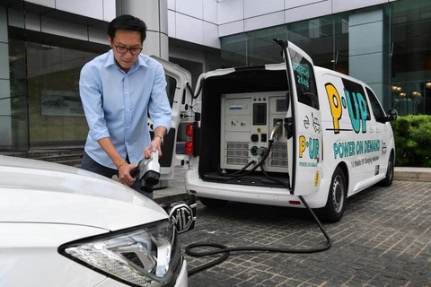 Singapore thử nghiệm dịch vụ sạc di động cho xe điện- Ảnh 1. Singapore thử nghiệm dịch vụ sạc di động cho xe điện- Ảnh 1.