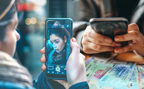 Xác thực khuôn mặt chặn mất tiền Ảnh minh họa bằng công nghệ AI - Thực hiện: TUẤN ANH