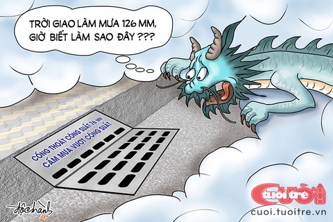 Rồng nên làm mưa vừa lòng ông Trời hay ông thoát nước?- Ảnh 1. Rồng làm mưa vừa lòng ông Trời hay ông thoát nước? - Tranh: Độc Hành