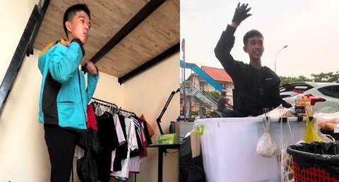Chuyện chàng xe ôm vừa ăn vừa khóc trong ngày sinh nhật tuổi 22- Ảnh 1. Mỗi ngày Sơn đều tất bật với nhiều công việc của mình.