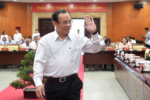 Bí thư Nguyễn Văn Nên: 'Có những cán bộ bị xử lý vì không thuộc bài'- Ảnh 1. Bí thư Thành ủy TP.HCM Nguyễn Văn Nên tại hội nghị - Ảnh: HỮU HẠNH