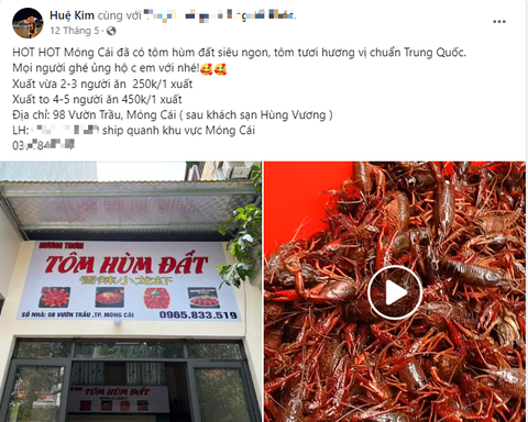 Tôm hùm đất Trung Quốc rao bán công khai trên 'chợ mạng' dù bị cấm- Ảnh 1. Một bài đăng bán tôm hùm đất trên mạng xã hội Facebook - Ảnh chụp màn hình
