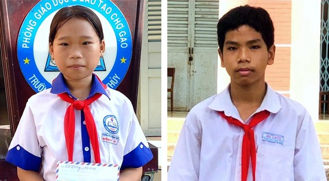 Học bổng Chắp cánh ước mơ: Những nụ hoa vươn mình trong dông bão- Ảnh 1. Nguyễn Huyền Anh và Trương Hoàng Trung - Ảnh: MINH NGUYỆT - THÚY HẰNG