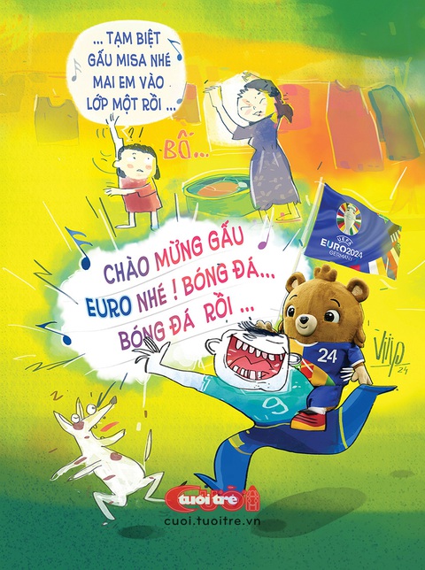 Chào mừng gấu Euro nhé!- Ảnh 1. Chào mừng gấu Euro nhé! - Tranh: Viiip