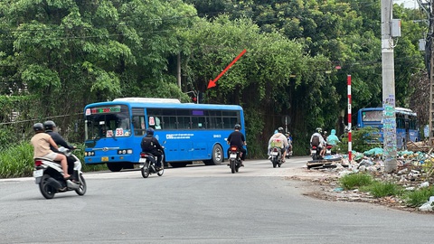 Thót tim với những màn vượt đèn đỏ của tài xế xe buýt- Ảnh 4. Xe buýt số 33 vượt đèn đỏ tại vòng xoay quảng trường Sáng tạo - đại lộ Đại học trưa 9-6 - Ảnh: XUÂN ĐOÀN