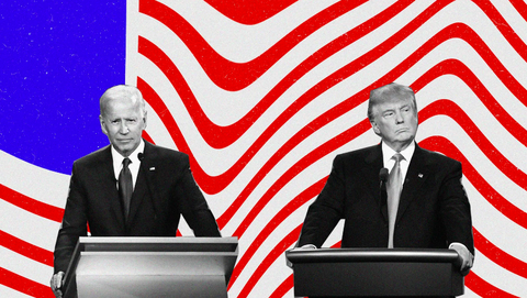 Tòa chưa gỡ toàn bộ lệnh im lặng với ông Trump- Ảnh 3. Tổng thống Mỹ Joe Biden (trái) và cựu tổng thống Mỹ Donald Trump sắp có cuộc tranh luận đầu tiên - Ảnh: WIRED/GETTY IMAGES