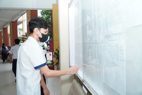 Cần Thơ: Điểm trúng tuyển vào lớp 10 Trường THPT Thực hành Sư phạm cao nhất- Ảnh 2. Học sinh thi tại Trường THPT Bùi Hữu Nghĩa (quận Bình Thủy, TP Cần Thơ) - Ảnh: THÁI LŨY