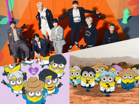 Màn hợp tác giữa BTS và các Minion khiến các ARMY đứng ngồi không yên - Ảnh: Big Hit/Illumination Màn hợp tác giữa BTS và Despicable Me 4 khiến các ARMY đứng ngồi không yên - Ảnh: Big Hit/Illumination