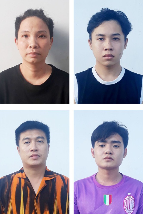 Cảnh sát phát hiện lượng lớn ma túy trong tiệm tạp hóa- Ảnh 1. Bốn bị can liên quan đến vụ án tiệm tạp hóa tàng trữ nhiều loại ma túy - Ảnh: TIẾN VĂN