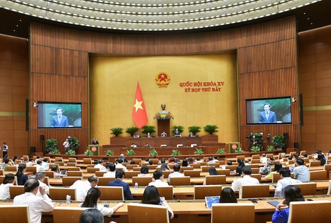 Quốc hội họp đợt 2 kỳ họp thứ 7, xem xét nhiều nội dung quan trọng- Ảnh 1. Quang cảnh một phiên họp của Quốc hội - Ảnh: GIA HÂN