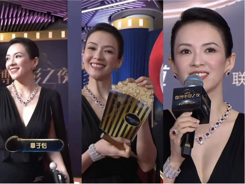 Thảm đỏ Weibo: Vương Nhất Bác để mặt mộc, Chương Tử Di đeo trang sức kim cương nặng trĩu- Ảnh 2. Chương Tử Di