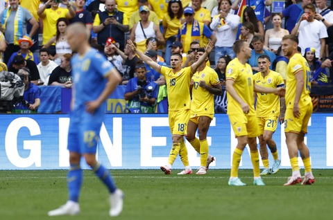 Romania bất ngờ đá bại Ukraine 3-0- Ảnh 1. Romania đã có trận đấu rất hay trước Ukraine ở bảng C Euro 2024 - Ảnh: REUTERS