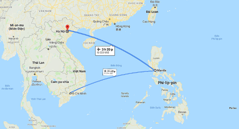 Hãng bay Việt Nam đầu tiên mở đường bay thẳng Philippines- Ảnh 2. Thời gian bay thẳng từ Việt Nam sang Philippines - Ảnh: Internet