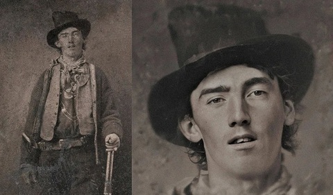 Ngắm chân dung Nữ thần Tự do và nhiều người nổi tiếng do AI phục chế- Ảnh 6. Cao bồi Billy the Kid, tác phẩm đầu tiên của Uterwijk - Ảnh: Bas Uterwijk