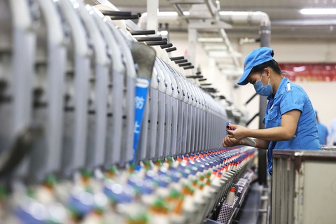 Giảm giờ làm, thu nhập có giảm?- Ảnh 1. Công nhân làm việc tại nhà máy dệt Texhong Ngân Long Móng Cái (Quảng Ninh) - Ảnh: NGUYỄN KHÁNH