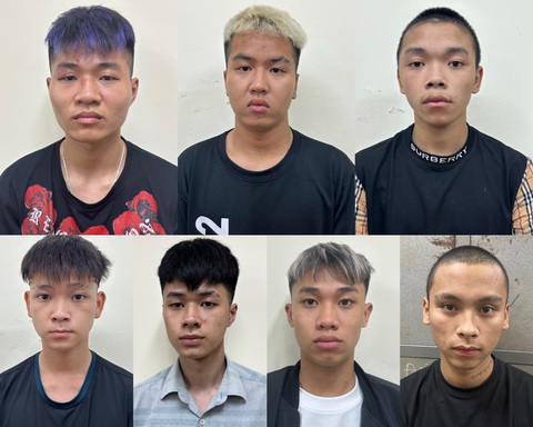Hai nhóm đuổi đánh nhau 3 người chết trên đường Láng: Công an bắt giữ 25 thanh niên- Ảnh 2. Một số nam thanh niên cầm đầu nhóm “Trẻ Giải Phóng” bị bắt giữ - Ảnh: Công an cung cấp