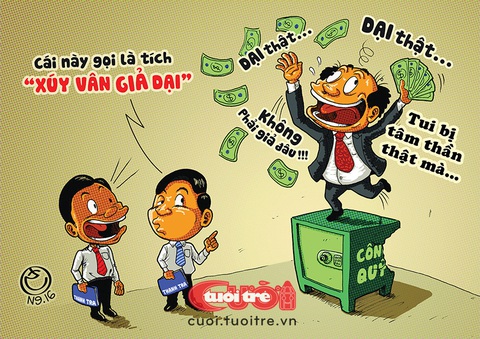 Quan tham... tâm thần theo tích xưa- Ảnh 1. Quan tham... tâm thần theo tích xưa để chạy tội - Tranh: Hải Nam
