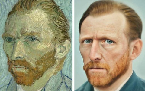 Ngắm chân dung Nữ thần Tự do và nhiều người nổi tiếng do AI phục chế- Ảnh 4. Danh họa Van Gogh - Ảnh: Bas Uterwijk