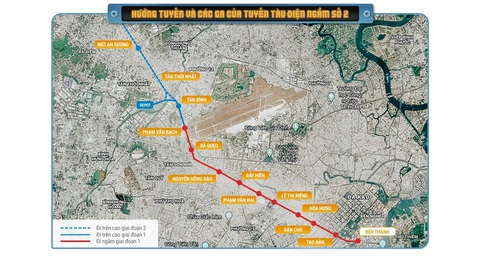 Người dân gấp rút bàn giao mặt bằng, mong chờ tuyến metro số 2 khởi công- Ảnh 1. Đồ họa tuyến metro số 2 (Bến Thành - Tham Lương)