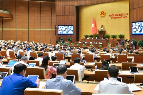 Tổng liên đoàn giải trình băn khoăn của đại biểu về kinh phí công đoàn 2%- Ảnh 1. Quang cảnh kỳ họp Quốc hội - Ảnh: GIA HÂN