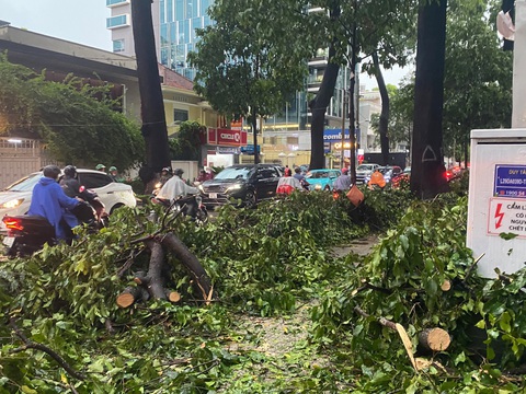 Cảnh báo dông sét, mưa to tại TP Thủ Đức, quận 10, quận 3… vào đêm nay- Ảnh 1. Mây dông đang phát triển mạnh sẽ gây mưa cho TP.HCM đêm nay, một vài nơi mưa to. Trong mưa có thể kèm theo dông sét gió mạnh gây gãy đổ cây xanh - Ảnh: TƯỜNG VI