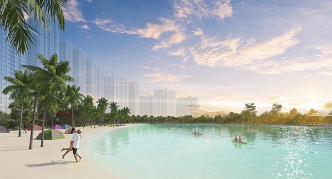 Chuỗi tiện ích đa thế hệ The Sola Park hút khách- Ảnh 4. Bãi biển nhân tạo
