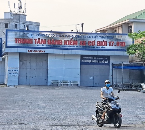 Đăng kiểm viên bị thu hồi chứng chỉ, trung tâm đăng kiểm tại Thái Bình sắp đóng cửa 3 tháng- Ảnh 1. Trung tâm đăng kiểm xe cơ giới Thái Bình 17.01D sẽ phải tạm dừng hoạt động 3 tháng kể từ ngày 1-7 - Ảnh: KHÁNH LINH