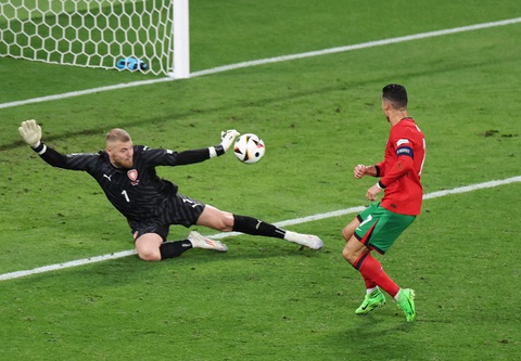 Ở trận Bồ Đào Nha - Cezch (2-1), Cristiano Ronaldo bỏ lỡ cơ hội trở thành cầu thủ lớn tuổi nhất ghi bàn tại các kỳ Euro - Ảnh: REUTERS Ở trận Bồ Đào Nha - Czech (2-1), Cristiano Ronaldo bỏ lỡ cơ hội trở thành cầu thủ lớn tuổi nhất ghi bàn tại các kỳ Euro - Ảnh: REUTERS