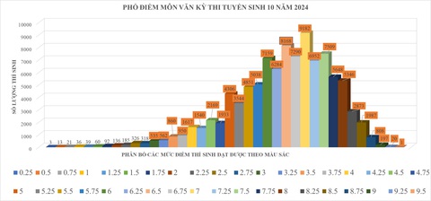 TP.HCM công bố phổ điểm thi tuyển sinh lớp 10 năm 2024- Ảnh 1. Phổ điểm môn văn tuyển sinh lớp 10 năm 2024