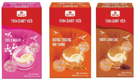 Công ty CP Yến Sào Nha Trang nỗ lực không ngừng vì sức khỏe cộng đồng- Ảnh 5. Tinh chất yến collagen, Tinh chất yến linh chi, Tinh chất yến đông trùng hạ thảo