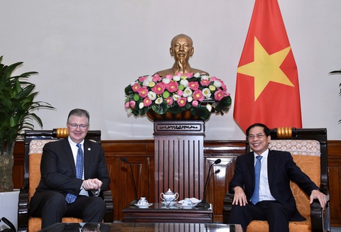 Việt Nam luôn coi Mỹ là đối tác có tầm quan trọng chiến lược- Ảnh 2. Bộ trưởng Ngoại giao Bùi Thanh Sơn và Trợ lý Ngoại trưởng Mỹ Daniel Kritenbrink tại cuộc gặp - Ảnh: Bộ Ngoại giao cung cấp